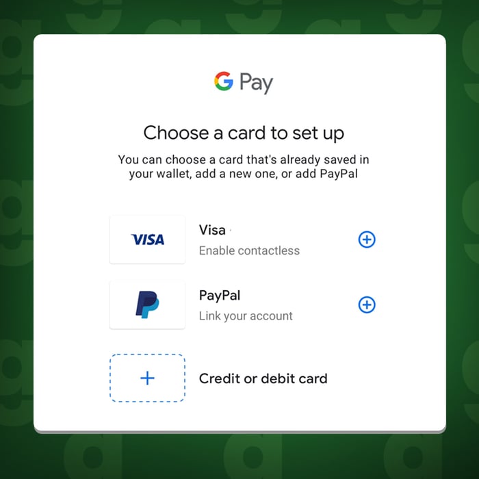 Manually enter your card details