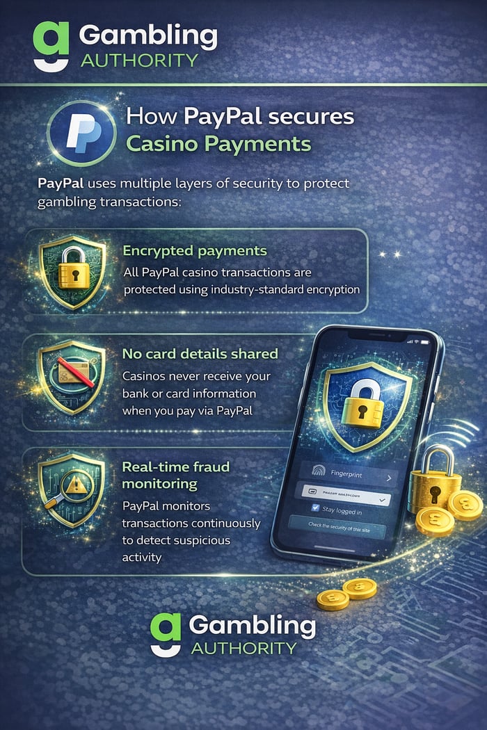 Infographic illustrating the safety features used by PayPal to ensure safe transactions