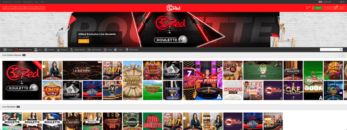 32Red is loaded with the latest live dealer games from Evolution and many others