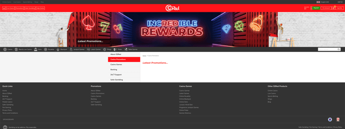 The 32Red UK promotions page was empty when we updated our review in 2025