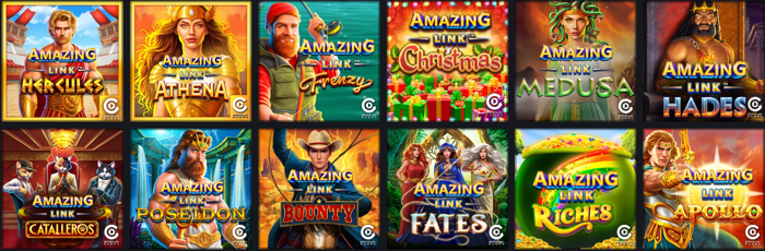 Lobby showing Amazing Link Microgaming slots