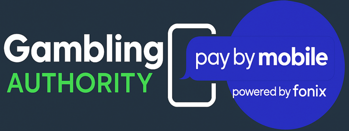 Pay By Mobile Fonix logo and GamblingAuthority logo