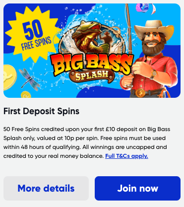 Banner showing the welcome bonus for Pay by Mobile deposit players