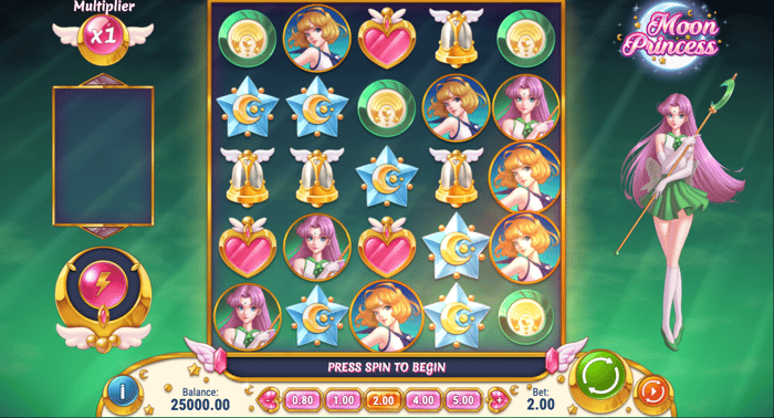 Moon Princess game screen from Play'n GO