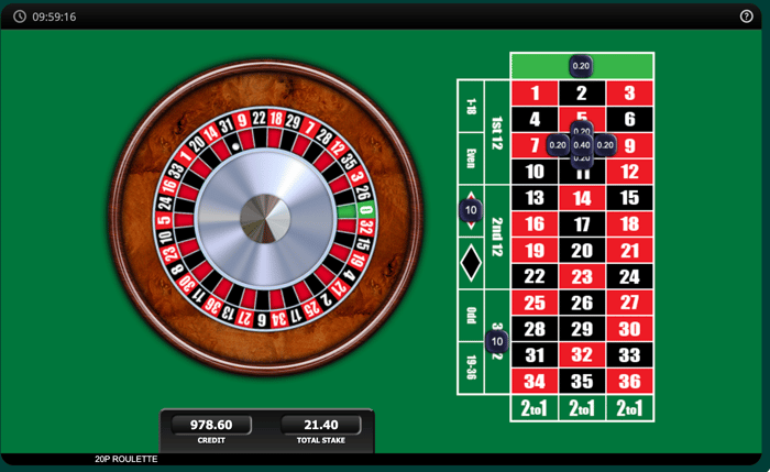 20p Roulette Demo wheel