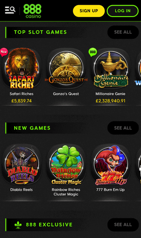 A wide range of casino games are available on the 888 Casino mobile app